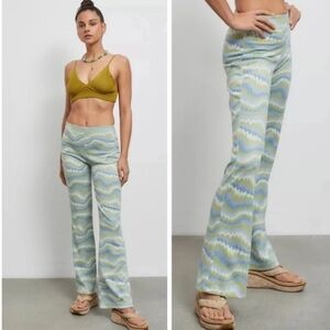 Urban Outfitters Zigzag Print Flare Pants XS Retro Y2K Stretch